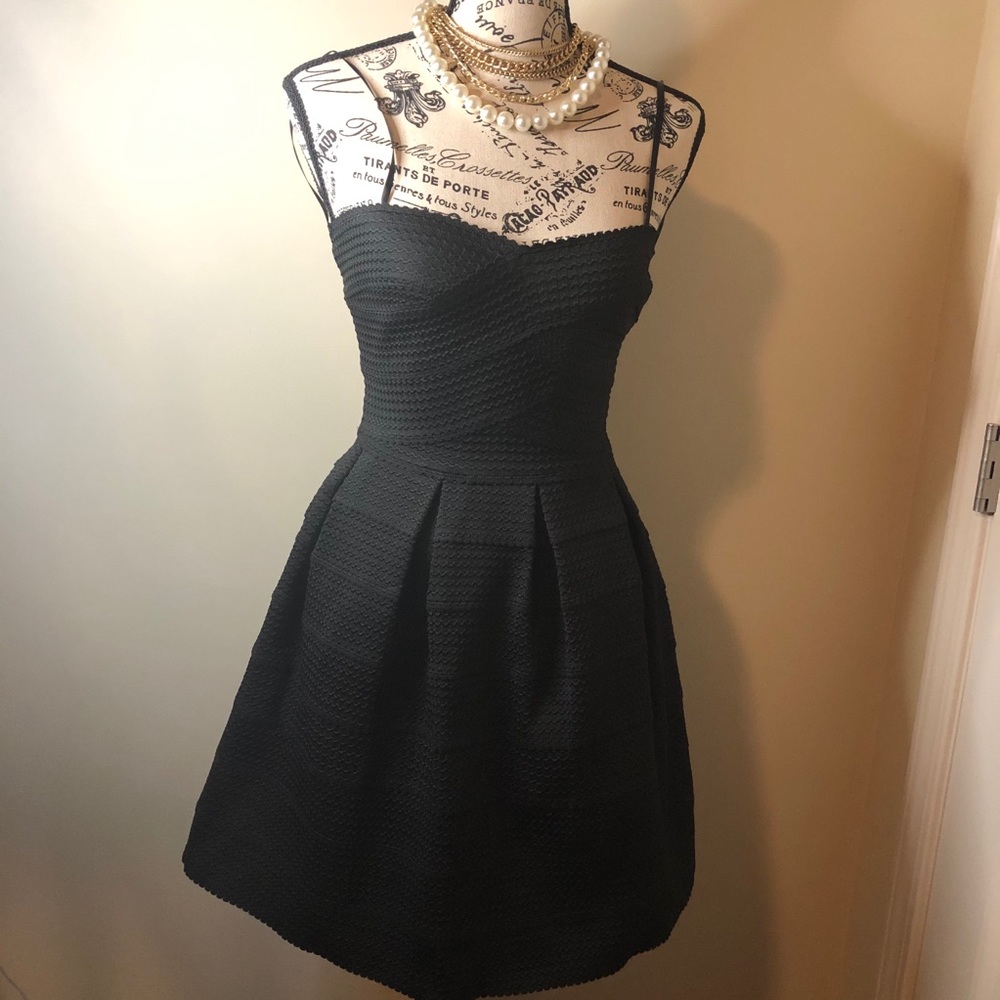 B Darlin Black Strapless Cocktail Dress Sz 1/2